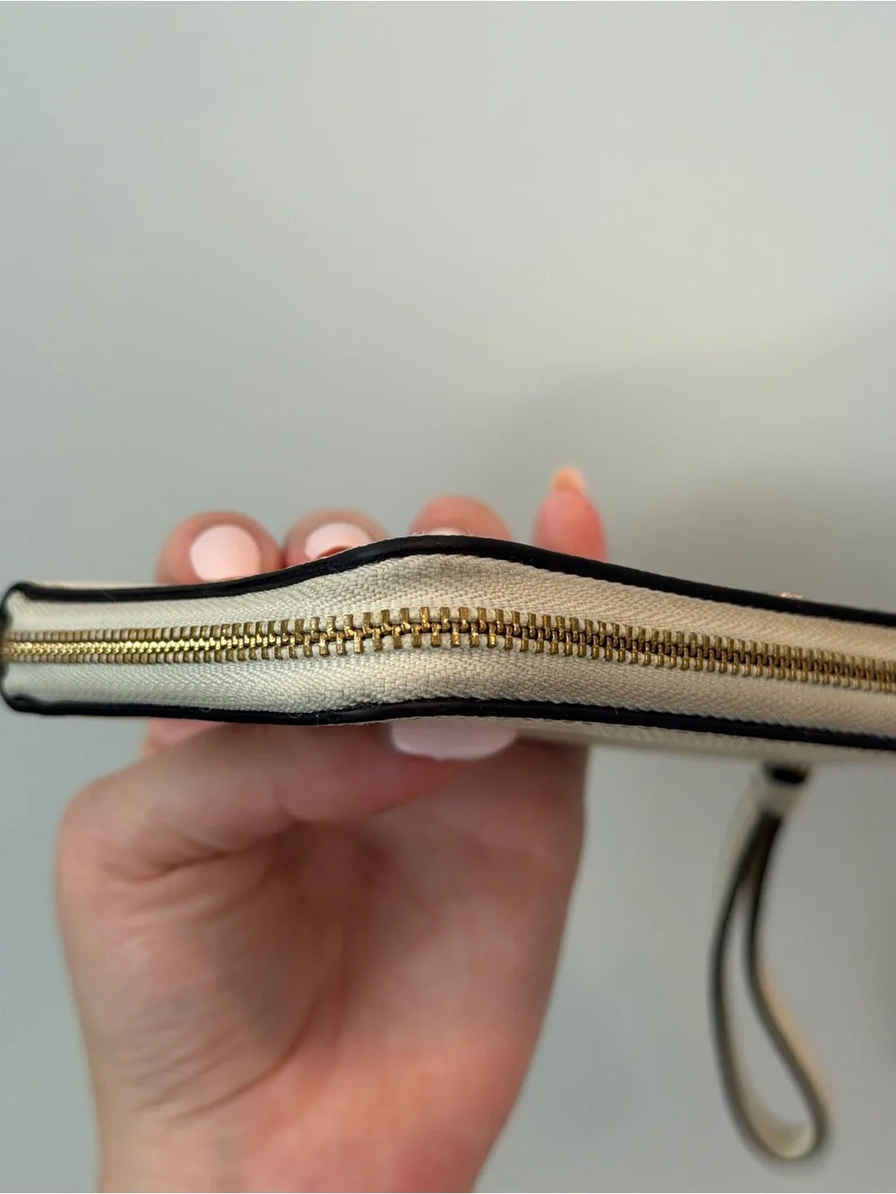 Coach Ivory Leather Zip-Around Wallet